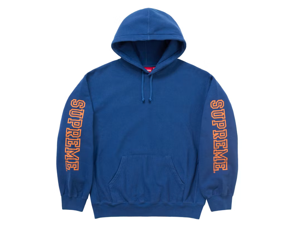 Supreme Collegiate Sleeve Hoodie Sweatshirt "Dark Royal"
