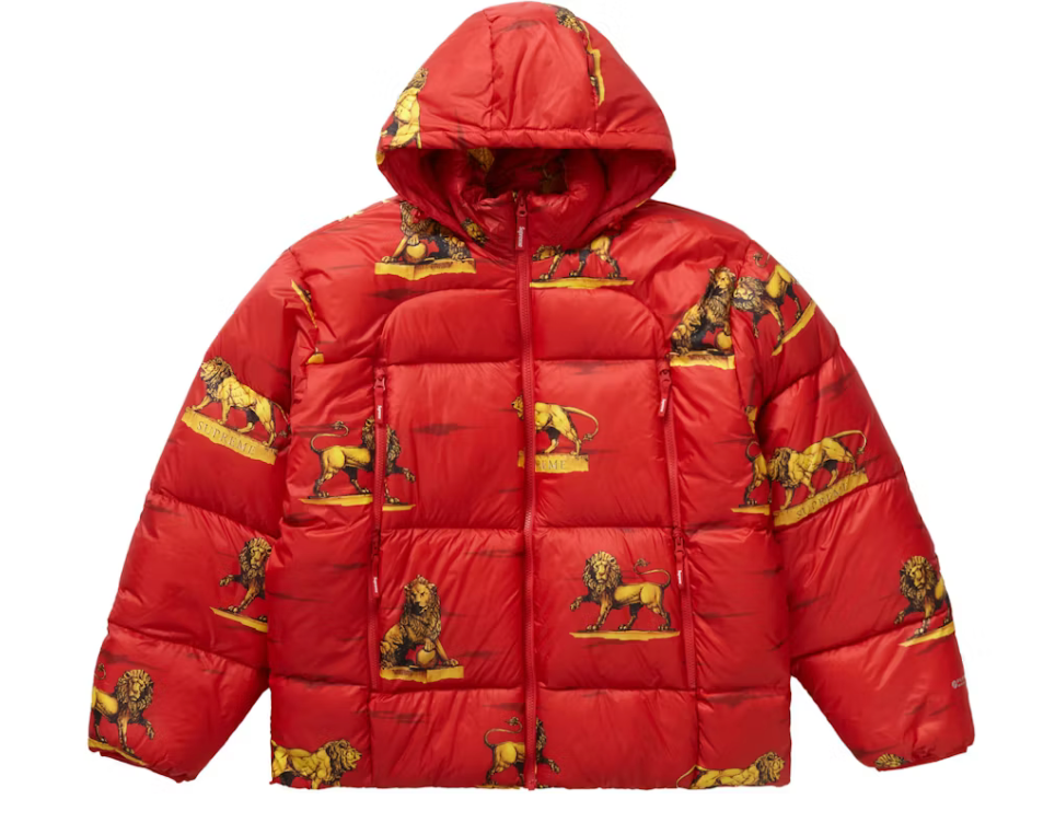 Supreme Featherweight Down Lions Puffer Jacket "Red"