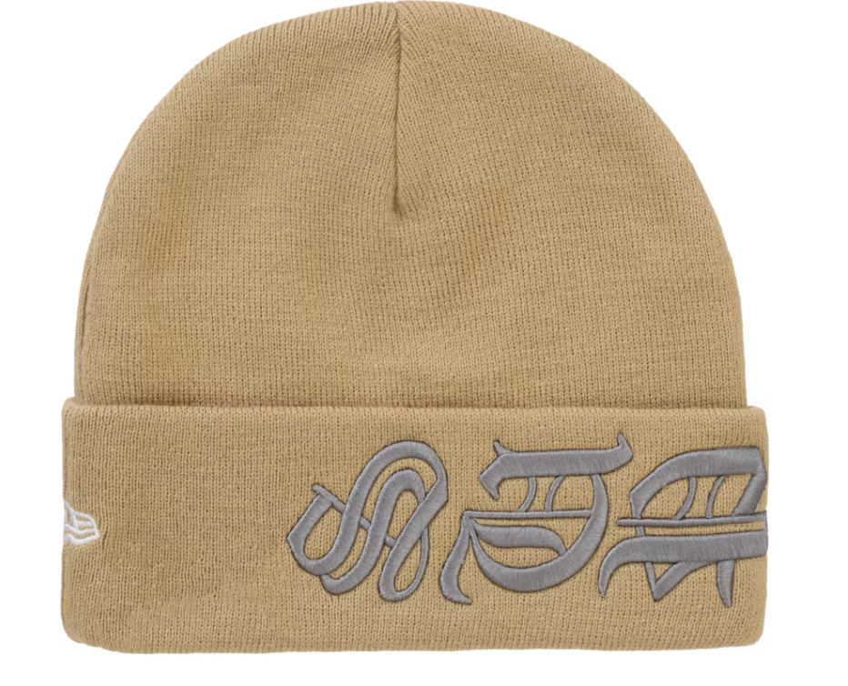 Supreme New Era Blackletter Beanie "Tan"