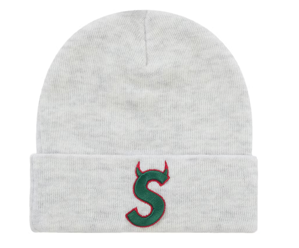 Supreme New Era Devil S Logo Beanie "Ash Grey"