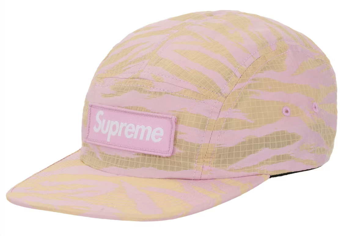 Supreme Nylon Tiger Camo Camp Cap SS26 "Pink"
