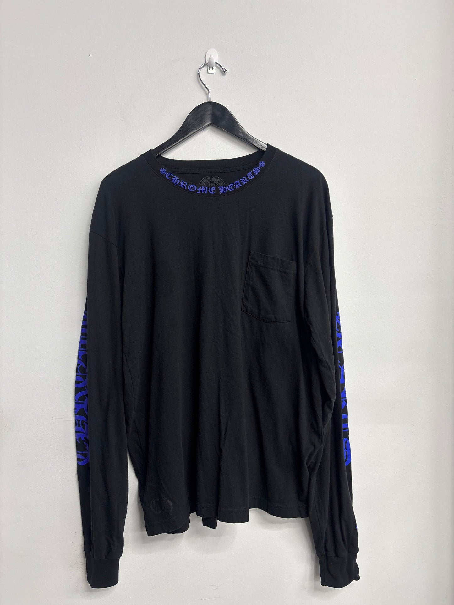 Chrome Hearts 1988 Neck Logo L/S Tee "Black/Blue"-Preowned