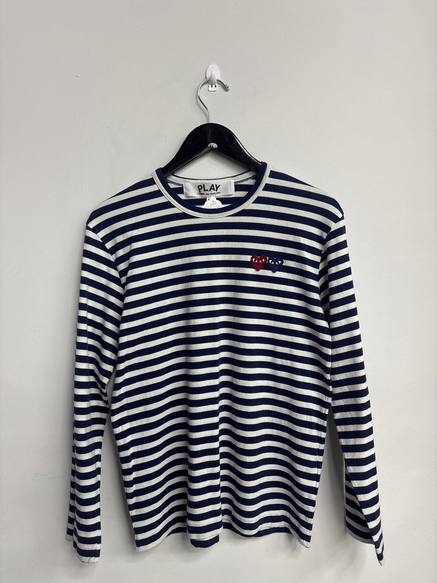 Comme des Garcons PLAY Metalstone Heart L/S Tee "Navy"-Preowned
