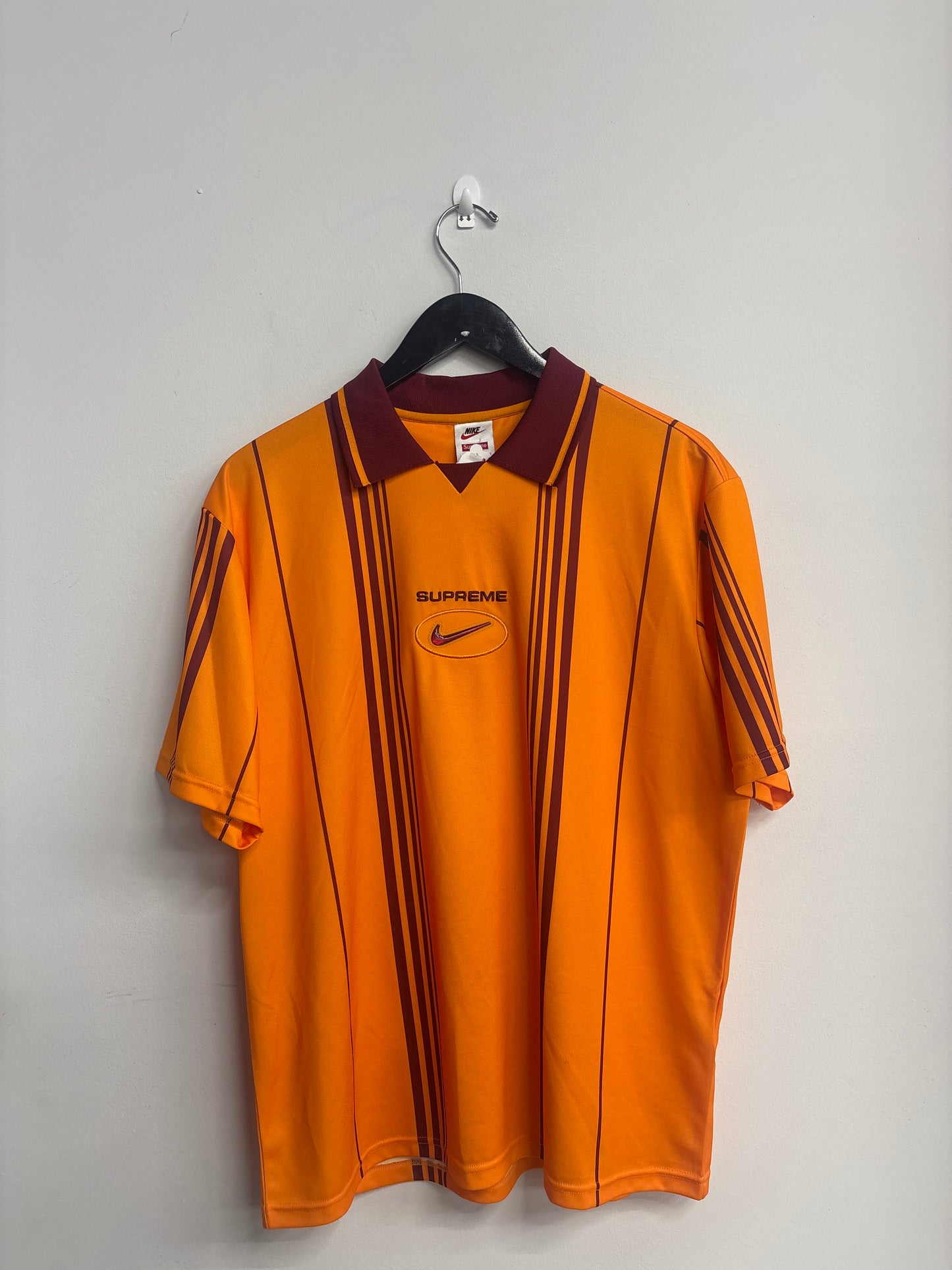 Supreme Nike Jewel Stripe Soccer Jersey "Orange"-Preowned