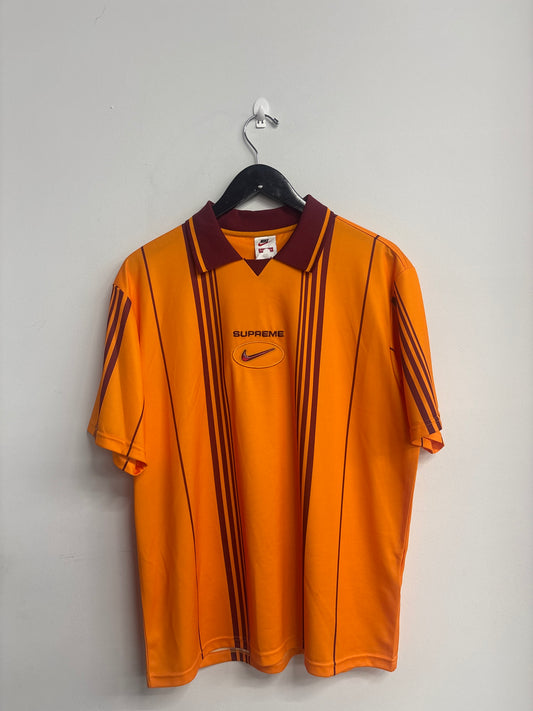 Supreme Nike Jewel Stripe Soccer Jersey "Orange"-Preowned