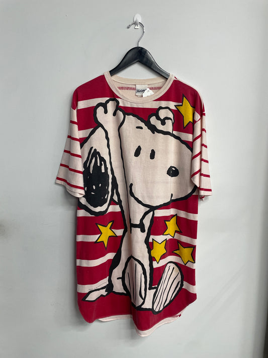Vintage Snoopy Red/Pink Striped Tee - CONSC