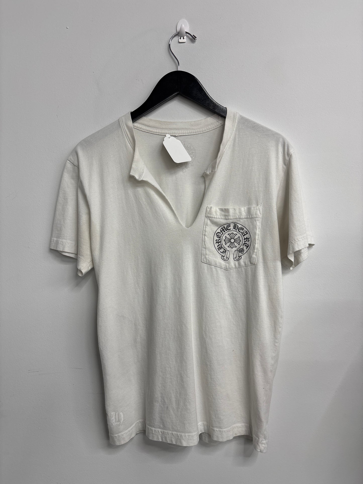 Chrome Hearts White VNeck Cut Custom Women's Tee