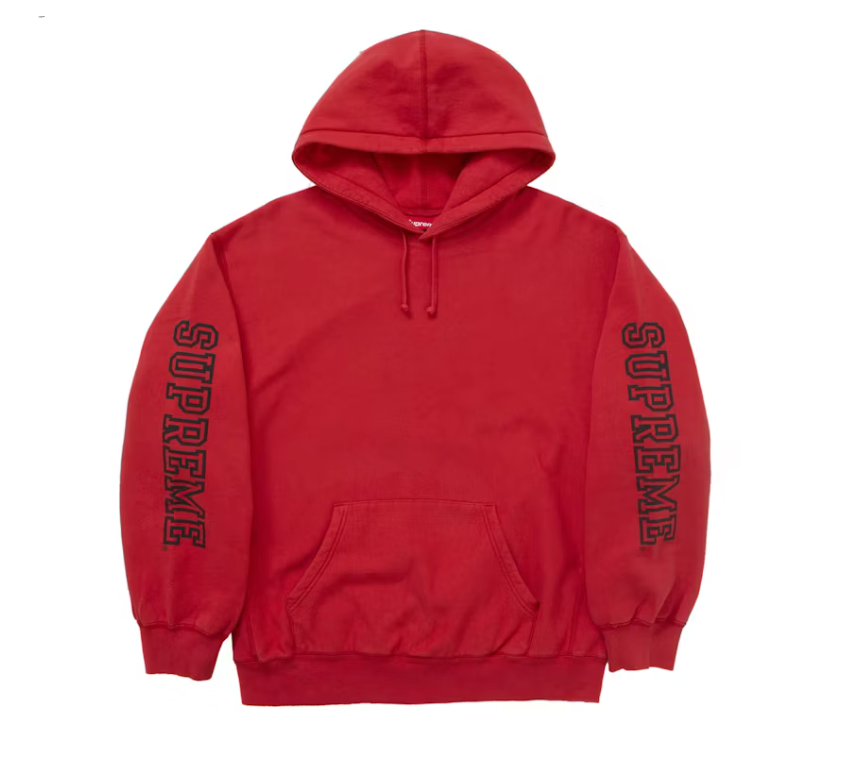Supreme Collegiate Sleeve Hoodie Sweatshirt "Burnt Red"