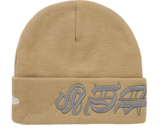 Supreme New Era Blackletter Beanie "Tan"