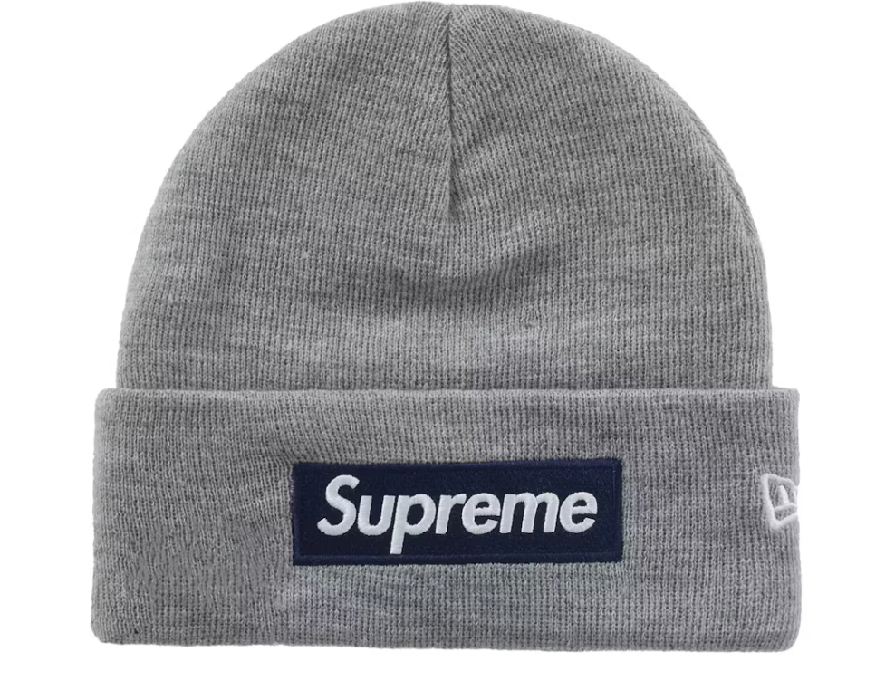 Supreme New Era Box Logo Beanie FW25 "Heather Grey"