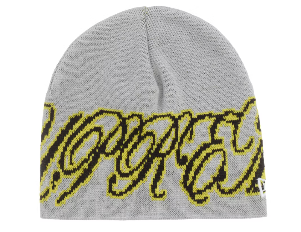 Supreme New Era Cursive Beanie SS26 "Grey"