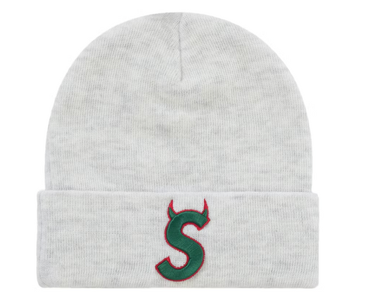 Supreme New Era Devil S Logo Beanie "Ash Grey"