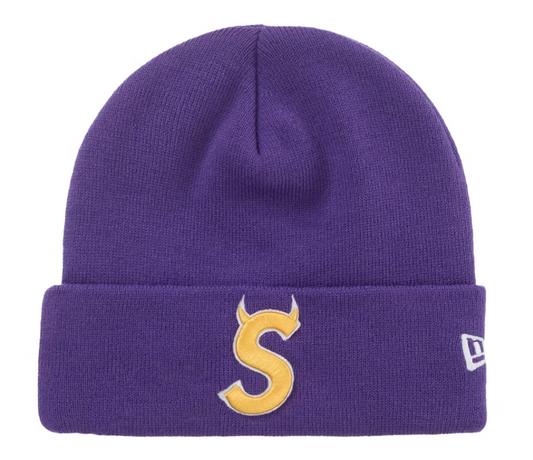 Supreme New Era Devil S Logo Beanie "Purple"