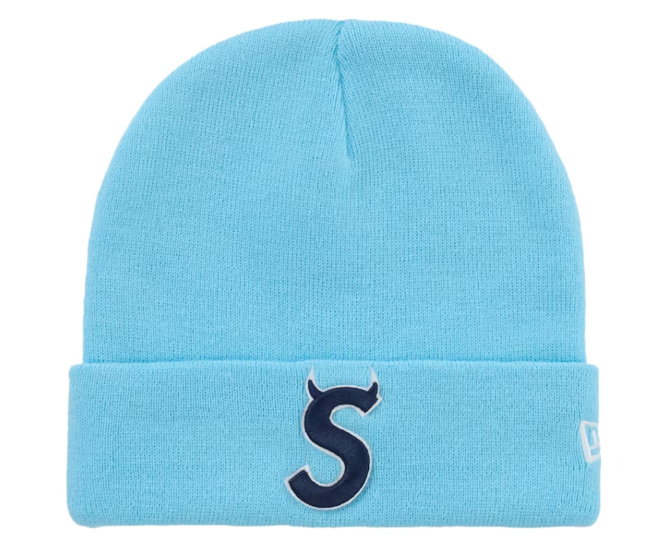 Supreme New Era Devil S Logo Beanie "Light Blue"
