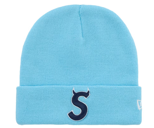 Supreme New Era Devil S Logo Beanie "Light Blue"