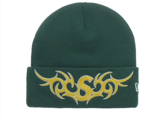 Supreme New Era Tribal S Logo Beanie FW25 "Green"