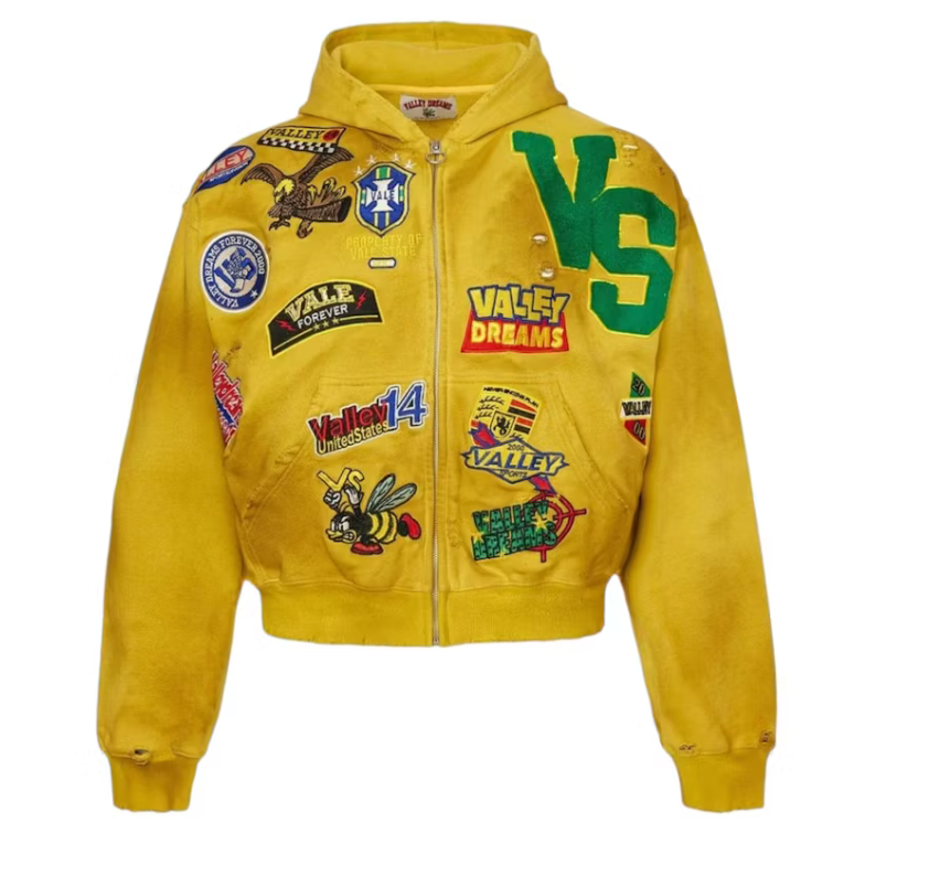 Vale Forever Doodle Zip Up Hoodie "Yellow"