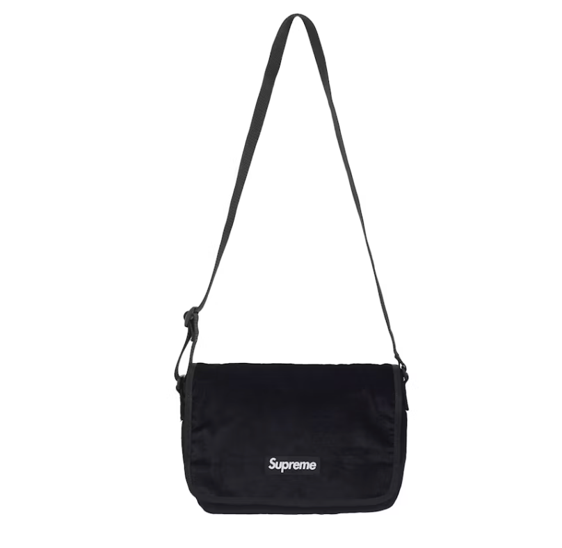 Supreme Velvet Small Messenger Bag FW25 "Black"