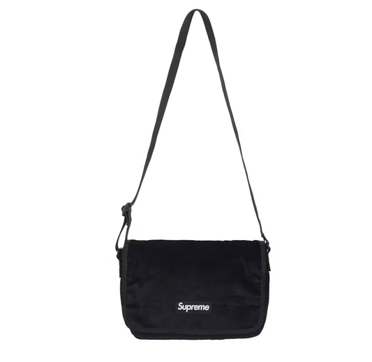 Supreme Velvet Small Messenger Bag FW25 "Black"
