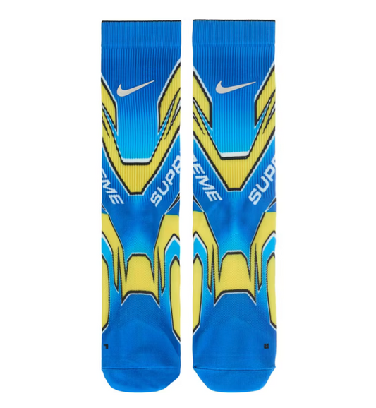 Supreme x Nike "Spark" Crew Socks (Blue/Yellow) Single