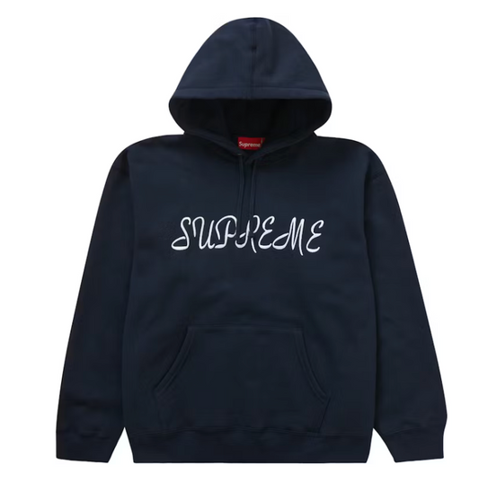 Supreme Script Hooded Sweatshirt "Navy"