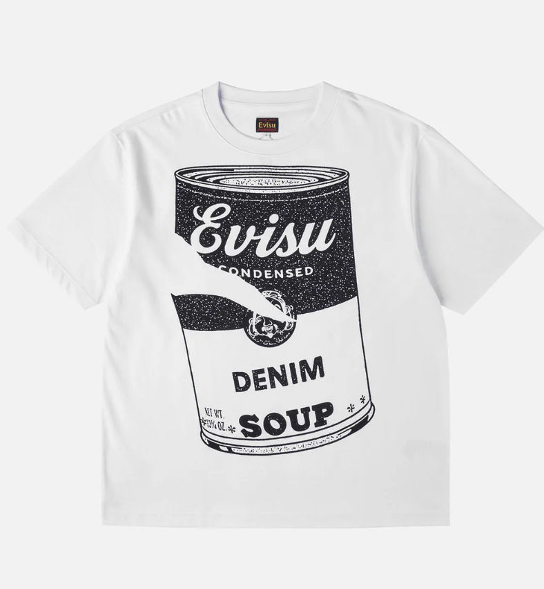 Evisu Denim Soup Tee "White"