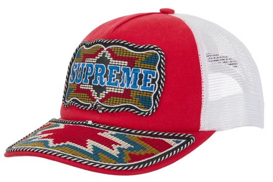 Supreme Western Embroidered Mesh Back 5-Panel "Red"