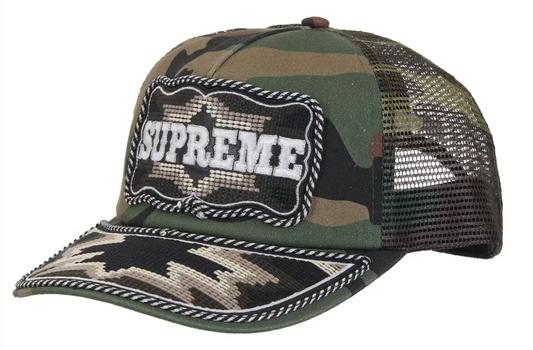 Supreme Western Embroidered Mesh Back 5-Panel "Woodland Camo"