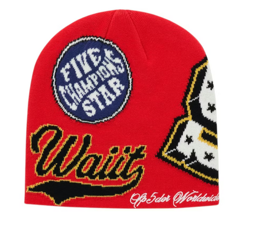 Sp5der District V Skully Beanie "Red"