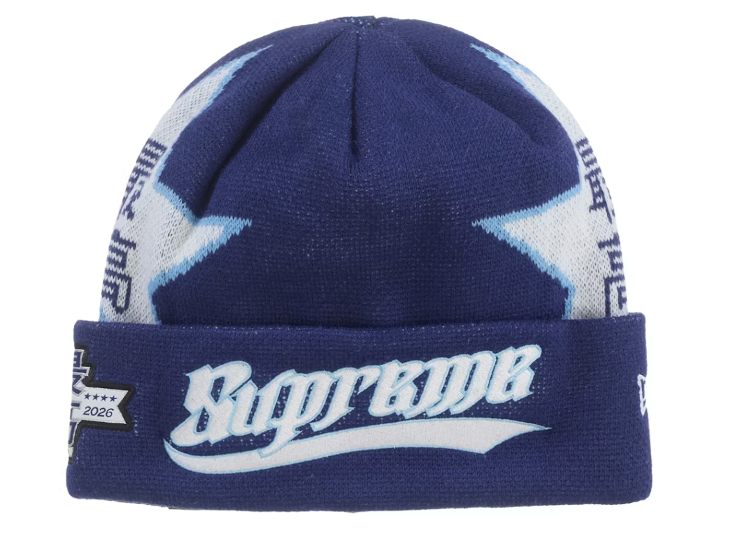 Supreme New Era Stars Beanie "Navy"