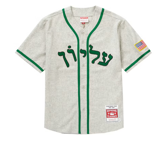 Supreme Mitchell & Ness Wool Baseball Jersey "Grey"