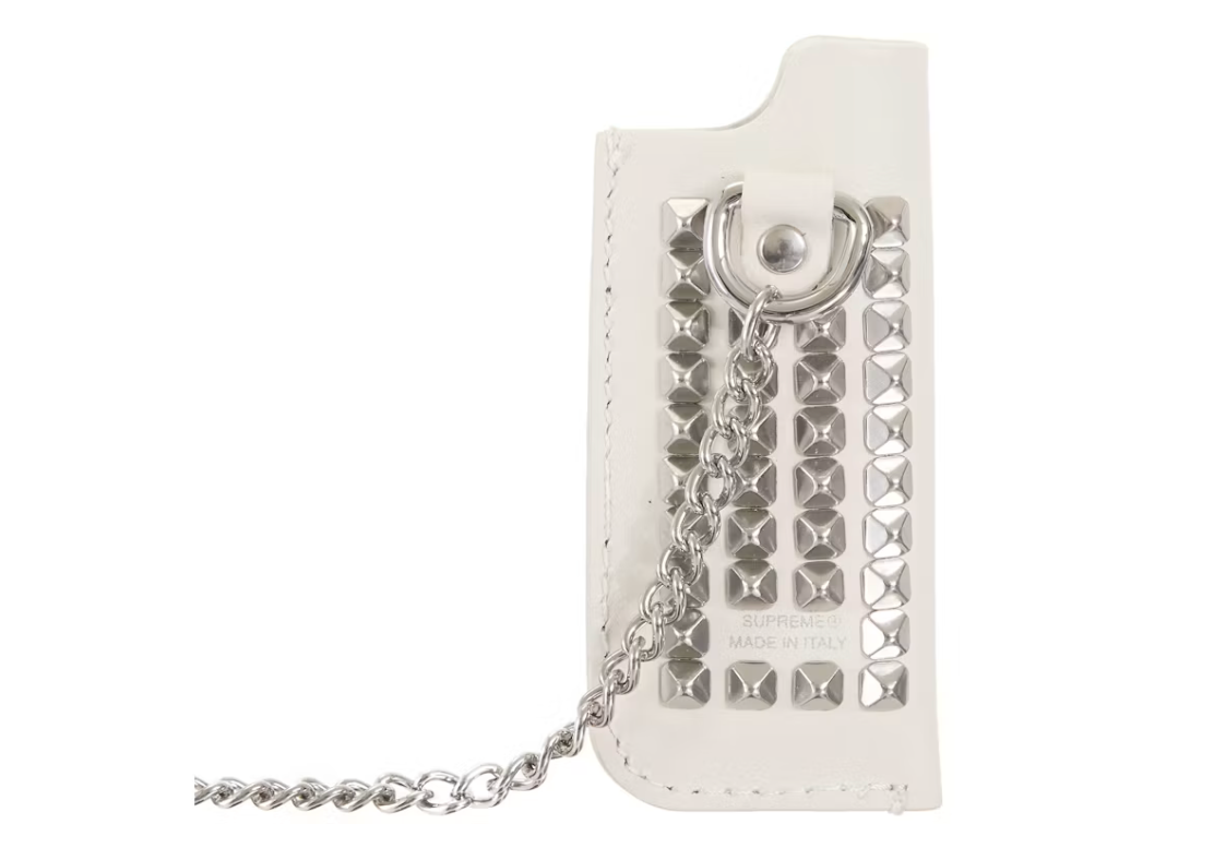 Supreme Studded Leather Lighter Holder "White"