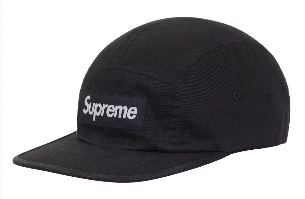 Supreme Washed Chino Twill Camp Cap SS26 "Black"