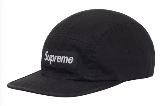 Supreme Washed Chino Twill Camp Cap SS26 "Black"